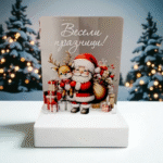 Коледна интериорна 3D - LED лампа "Весели празници!"